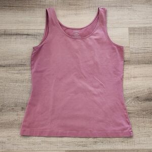 L.L.Bean Women’s Pink Tank Top Small Cotton Sleeveless Tee Wardrobe Staple Basic